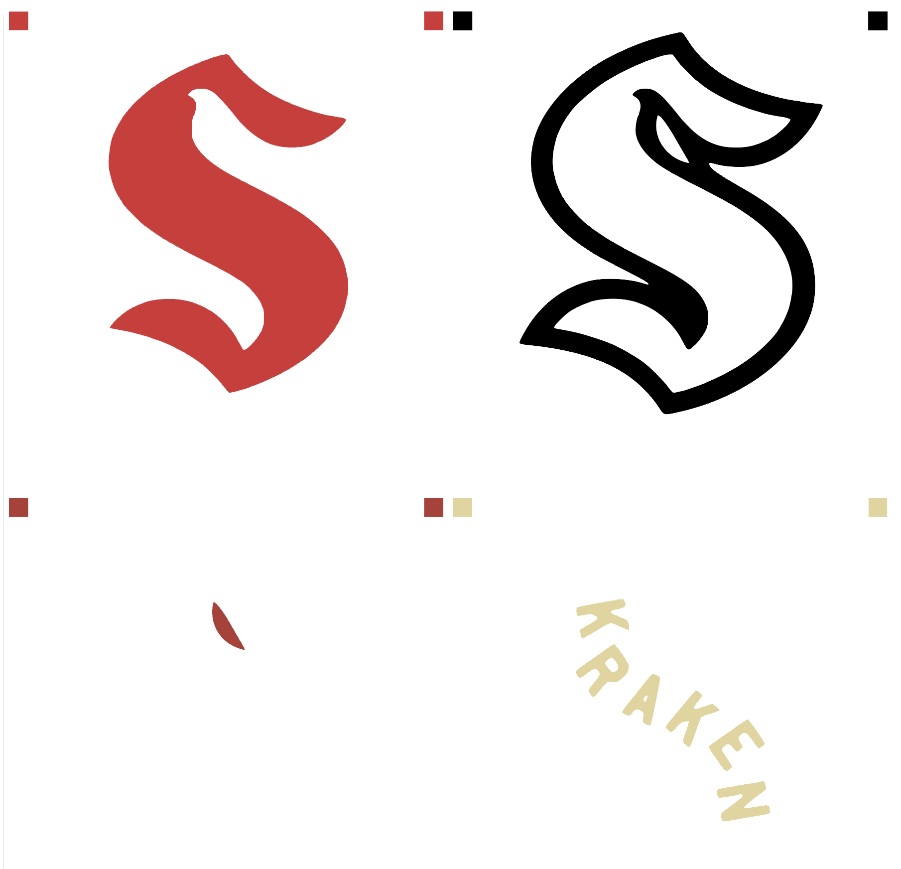 graphic image showing the seattle kraken winter classic logo broken out by colour